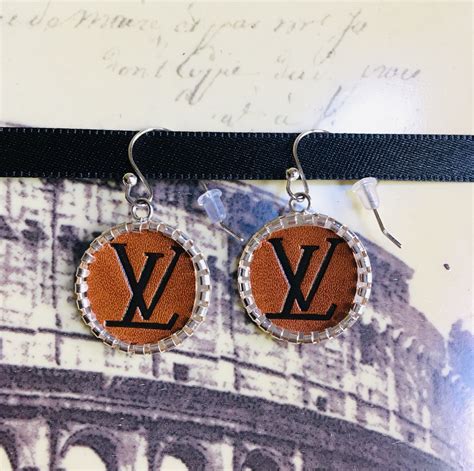 lv earrkngs|upcycled lv earrings.